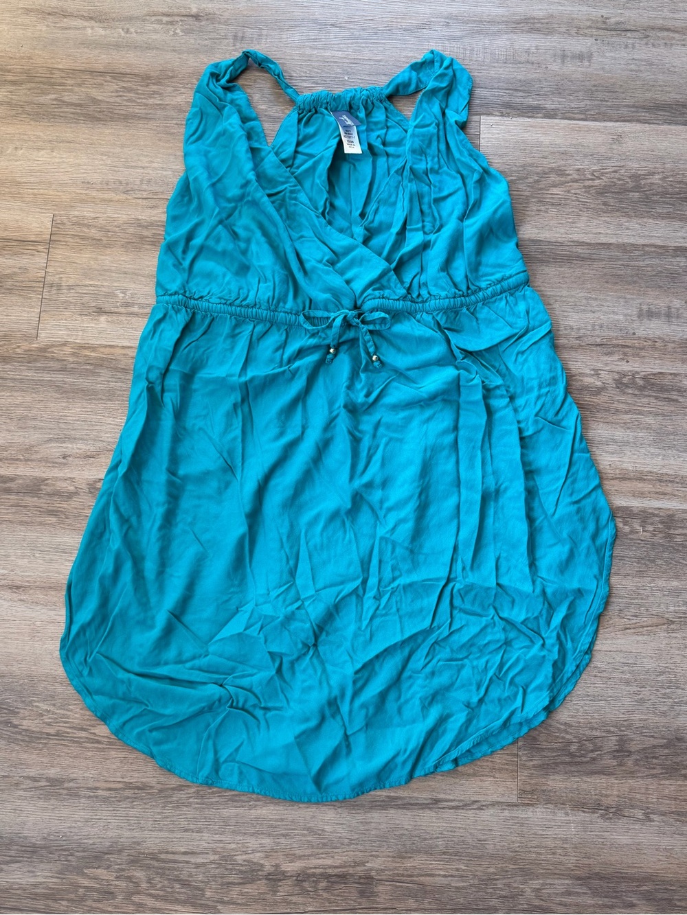 Swimsuits for All Women's Turquoise Tie Waist Cover-Up Dress Size 22/24